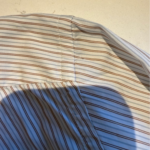 Ermenegildo Zegna White and Gray Striped Dress Shirt Size 16 - Picture 6 of 6